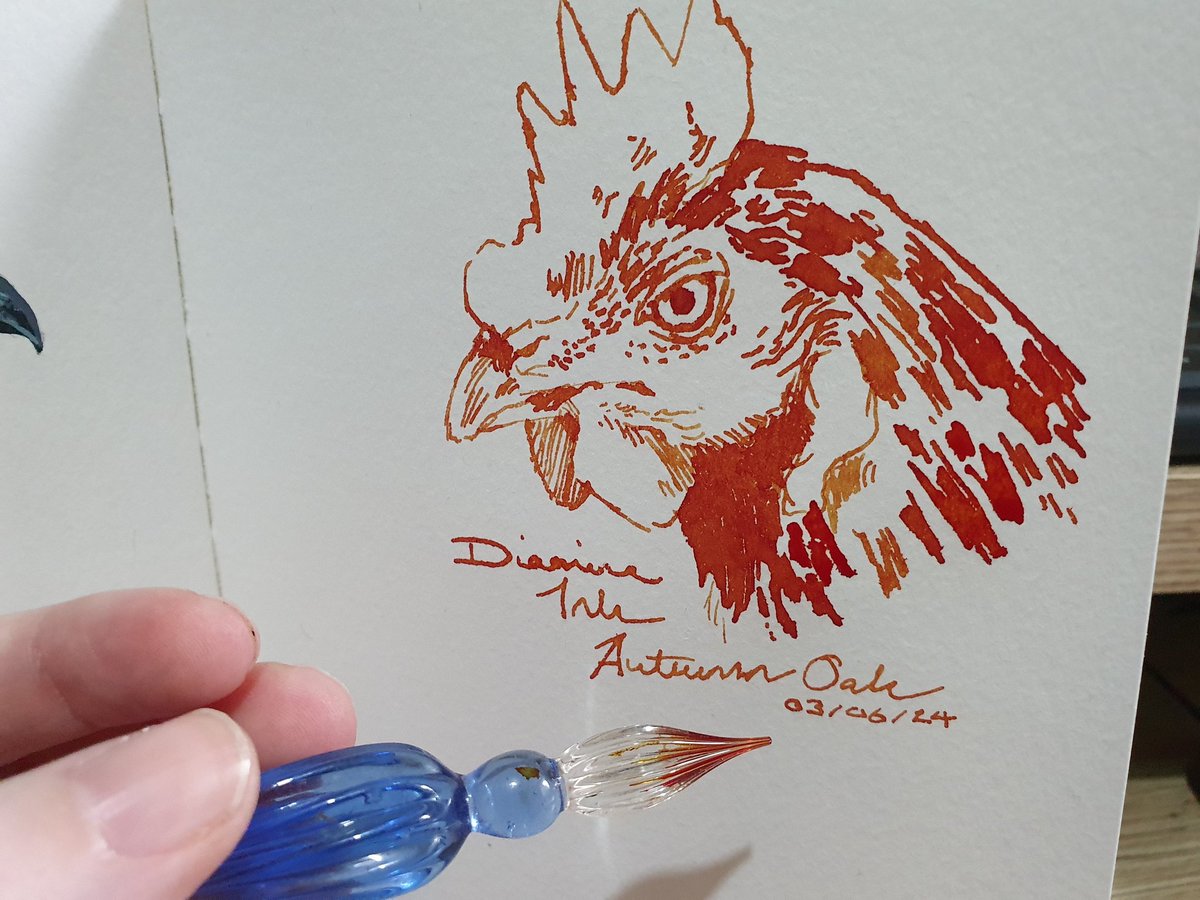 「Wow Diamine inks are nice! Have a chook 」|Jack 🌧のイラスト