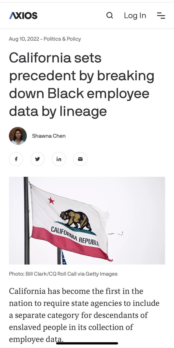 Chad_Boogie's tweet photo. California, the 5th largest economy in the world, has created a specific demographic data collection category for AA Descendants of Persons Enslaved in the US! #SB189 #Section14
All current and future Black🇺🇸 state employees can now self-ID by lineage! #LineageMatters
✊🏾💪🏾🔥 https://t.co/WWmCGOio3J