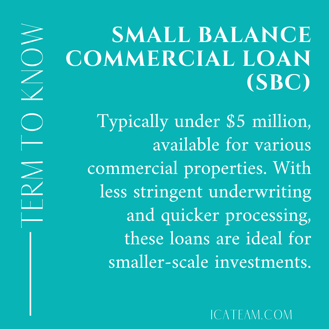 IconCapitalA's tweet photo. 🔍💼 #TermToKnow: Small Balance Commercial Loan (SBC) — Perfect for smaller-scale investments, these loans typically under $5 million come with less stringent underwriting and faster processing.
#CommercialLoans #RealEstateInvesting #Finance #Loans https://t.co/AaDrYmtHo0