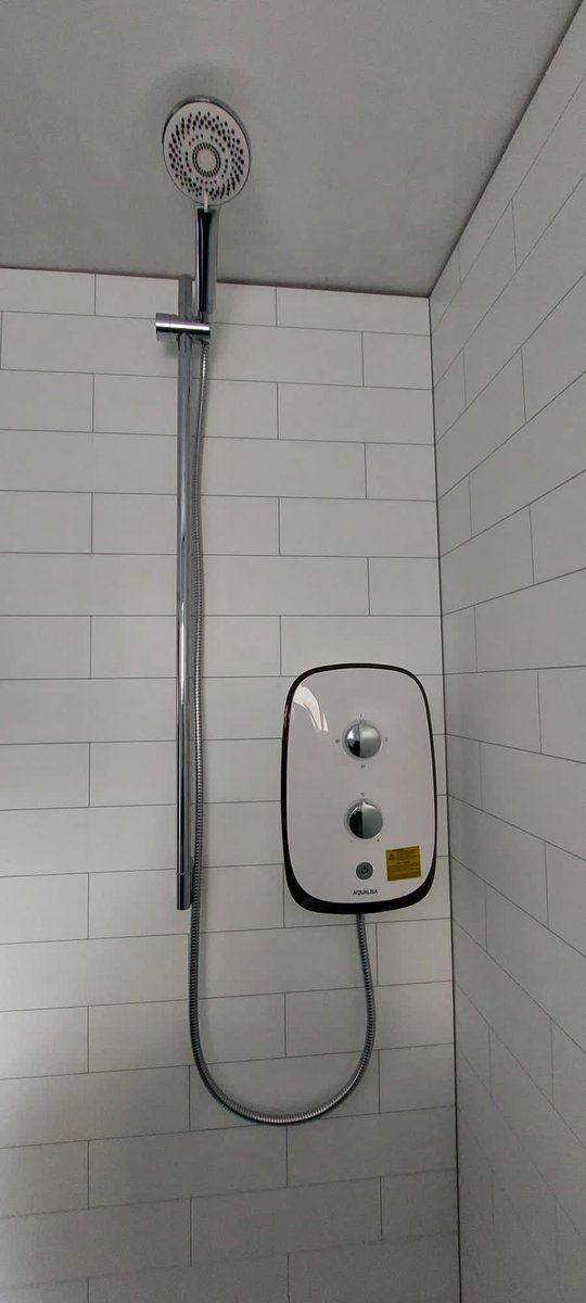 Recent shower room refurb with walls fully boards with <a href="/Fibo_UK/">Fibo UK</a> metro tile wall panels