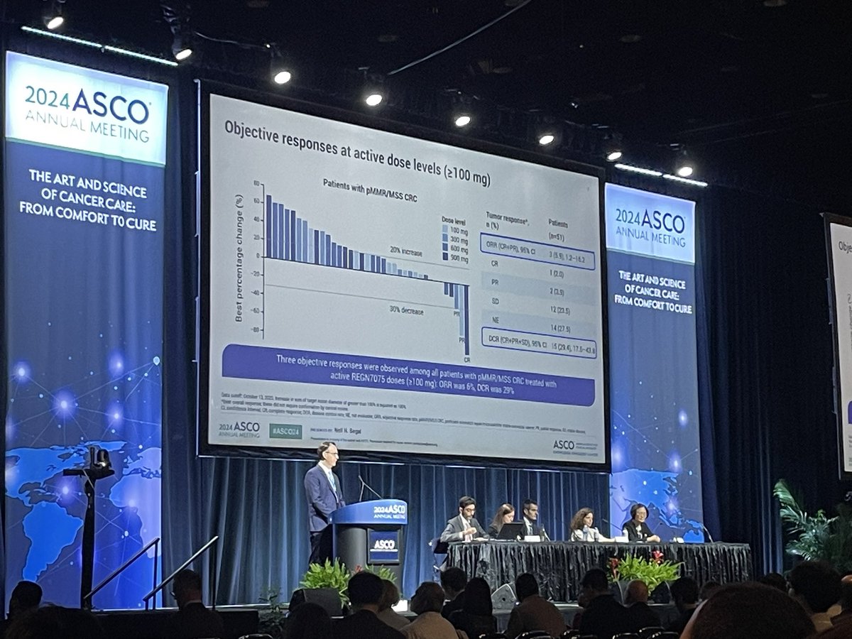 Mike Foote (@mikefootemd) on Twitter photo Fantastic presentation by Neil Segal from <a href="/MSK_DeptOfMed/">MSK Department of Medicine</a> of a novel EGFR-CD28 bispecific antibody with cemiplimab in MSS CRC with activity, particularly in patients without liver metastases (20%!). Exciting and promising new modality for our patients #ASCO24 Fantastic presentation by Neil Segal from <a href="/MSK_DeptOfMed/">MSK Department of Medicine</a> of a novel EGFR-CD28 bispecific antibody with cemiplimab in MSS CRC with activity, particularly in patients without liver metastases (20%!). Exciting and promising new modality for our patients #ASCO24