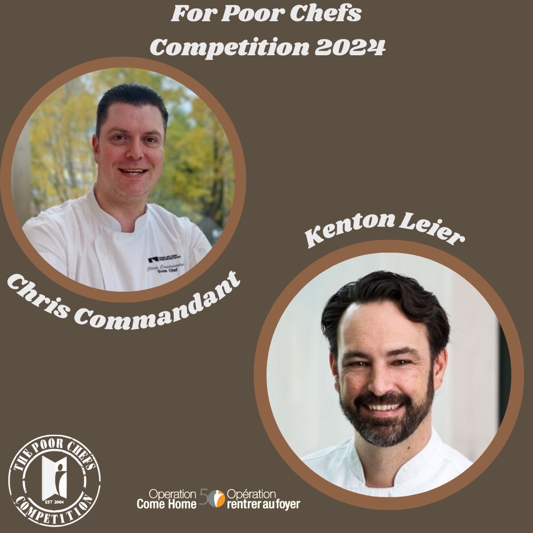 We are happy to share our first chef team completing at Poor Chefs on June 27th.
Chefs Kenton Leier and Chris Commandant are joining the competition this year.