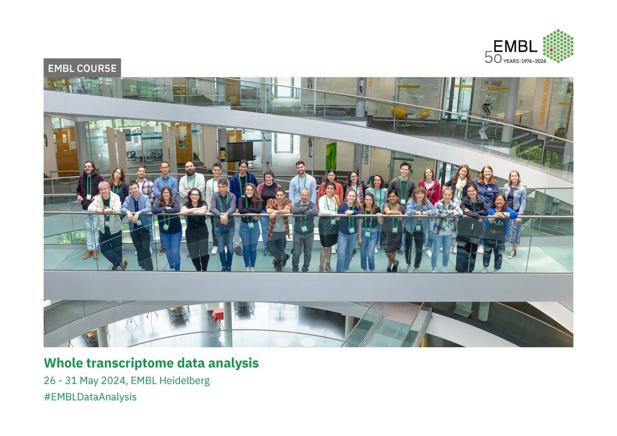 EMBLEvents's tweet photo. Last week, participants of the #EMBLDataAnalysis learnt to analyse biological data sets using open-source software. 💻🔍

Did you miss it? Sign up to be among the first when next year's course opens for applications.
➡️ https://t.co/JprPuzffbn https://t.co/FJ2U94ll3D