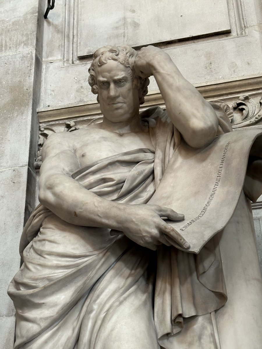 ENortonHistory's tweet photo. Monument to Samuel Johnson, famous for his English Dictionary, published in 1755, in St Paul’s Cathedral. I think it’s fair to say that the statue, which was created in 1795 just over a decade after his death, is somewhat idealised #drjohnson #dictionary #stpauls https://t.co/NEw9Qv3IcI