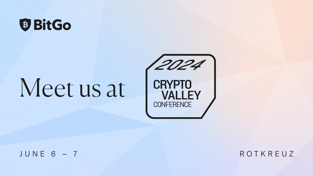 BitGo (@bitgo) on Twitter photo BitGo’s Brett Reeves will be on stage for a must-see panel discussion at <a href="/thecryptovalley/">Crypto Valley</a> in Switzerland!
🗣️Crypto Infrastructure: Fast and Furious
⏰16:00 📅June 7th
📍Audi Max Stage BitGo’s Brett Reeves will be on stage for a must-see panel discussion at <a href="/thecryptovalley/">Crypto Valley</a> in Switzerland!
🗣️Crypto Infrastructure: Fast and Furious
⏰16:00 📅June 7th
📍Audi Max Stage
