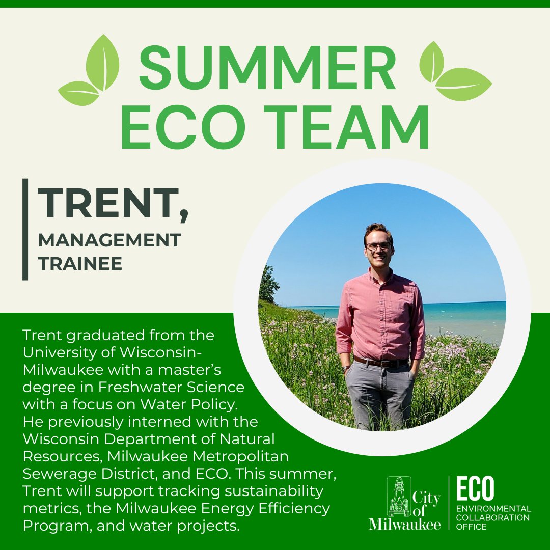 Meet our ECO summer team: Halea, Gabby & Trent! We are thrilled to have them with us to grow in their professional careers and support the department's effort to make Milwaukee a more #sustainable city.