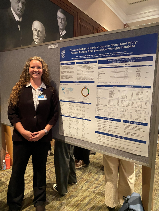 MayoNeuroInfo's tweet image. One of our lab members, Osha, presented at the Mayo Clinic Research Allied Health Symposium last week! 馃帀 #neurosurgery #research @mohamadbydon