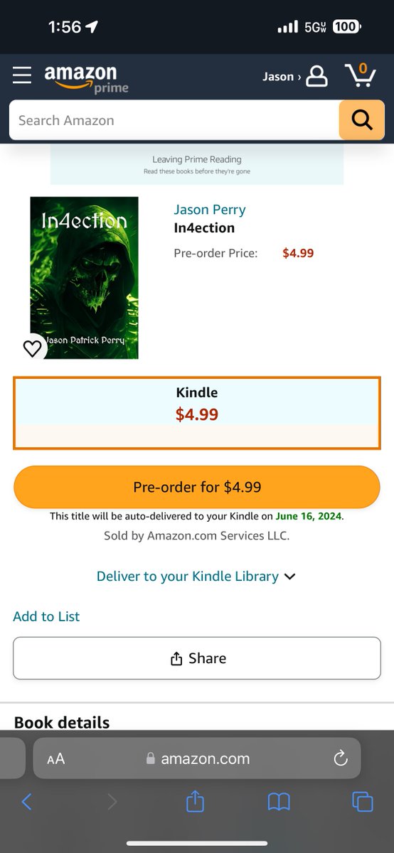 SirKingMecha1's tweet photo. It’ll be here soon, beautiful people. Available for Pre-order now. Available on #FathersDay, June 16th, along with the paperback version. 😎 #In4ection #Amazon #Kindle #Paperback #KDP https://t.co/lll9yFFvve