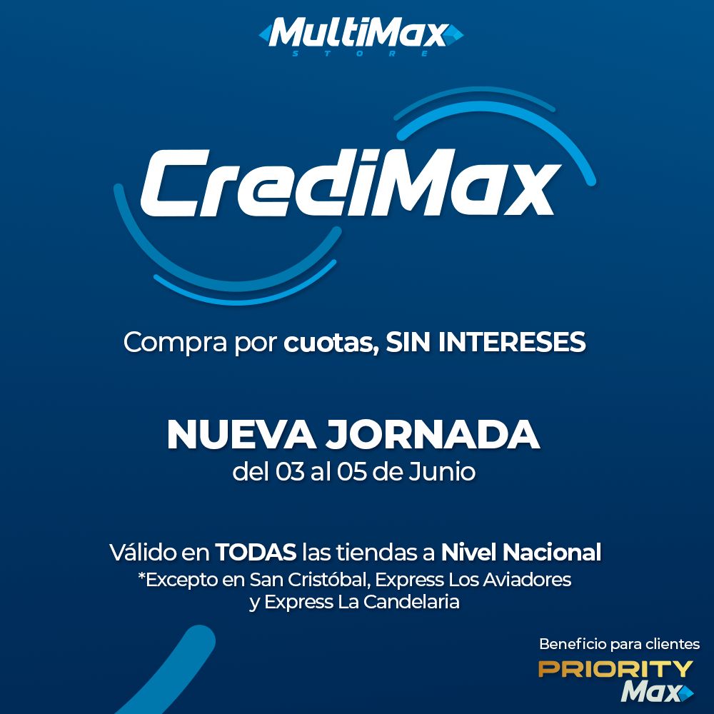 DaggaNasar's tweet image. Los invito a todos a que aprovechen esta Nueva Jornada de  Credimax 💥

Si eres cliente PriorityMax podrás comprar por cuotas y sin intereses 😉

#BancoDeVenezuela #CrediMax #MultiMaxStore #NasarDagga #Venezuela