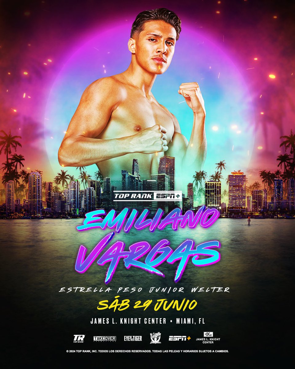 El GENERAL EN MIAMI 🔥 @EmilianoFVargas se une a la cartelera #TeofimoClaggett 🫡