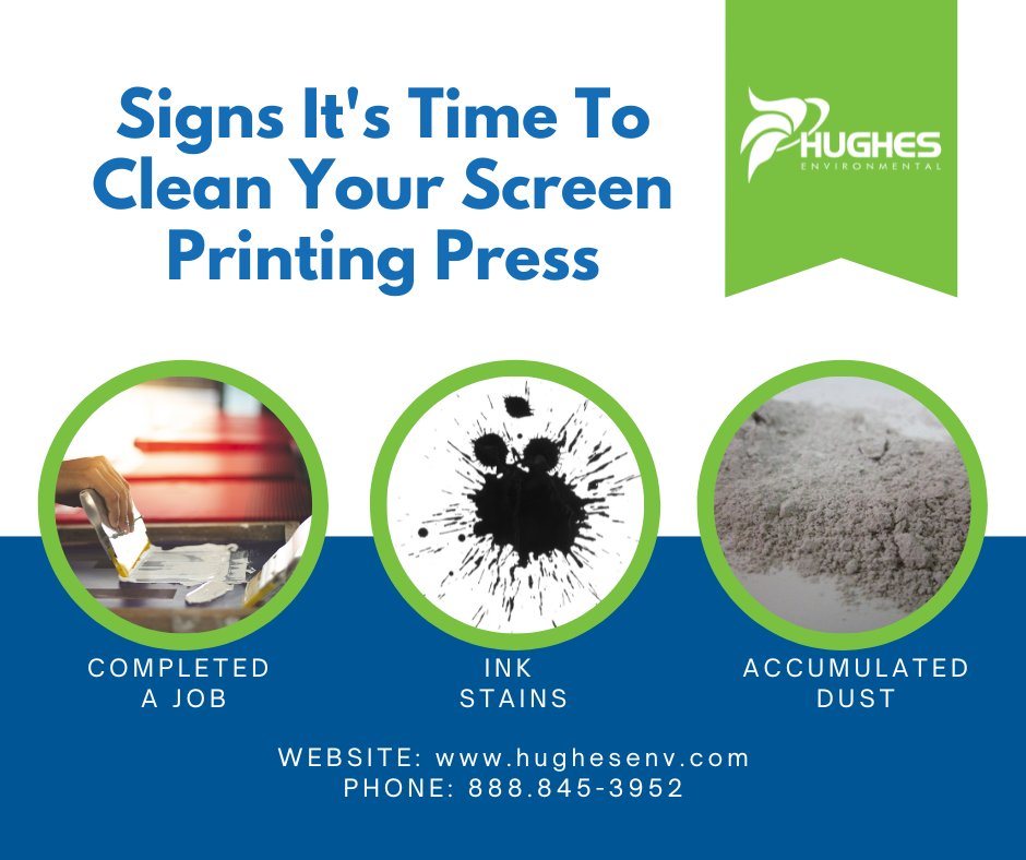 CleanDuctwork's tweet photo. Part of screen printing is keeping your printer press clean. Doing so ensures that you're still able to create products without a hitch. Here are three key signs it's time to clean your screen printing press. https://t.co/kIPZvmkTsb https://t.co/AEQPtqr4kd