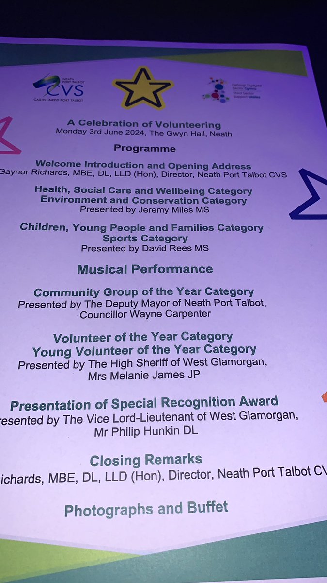 #NPTVolAwards well done to all at WISA