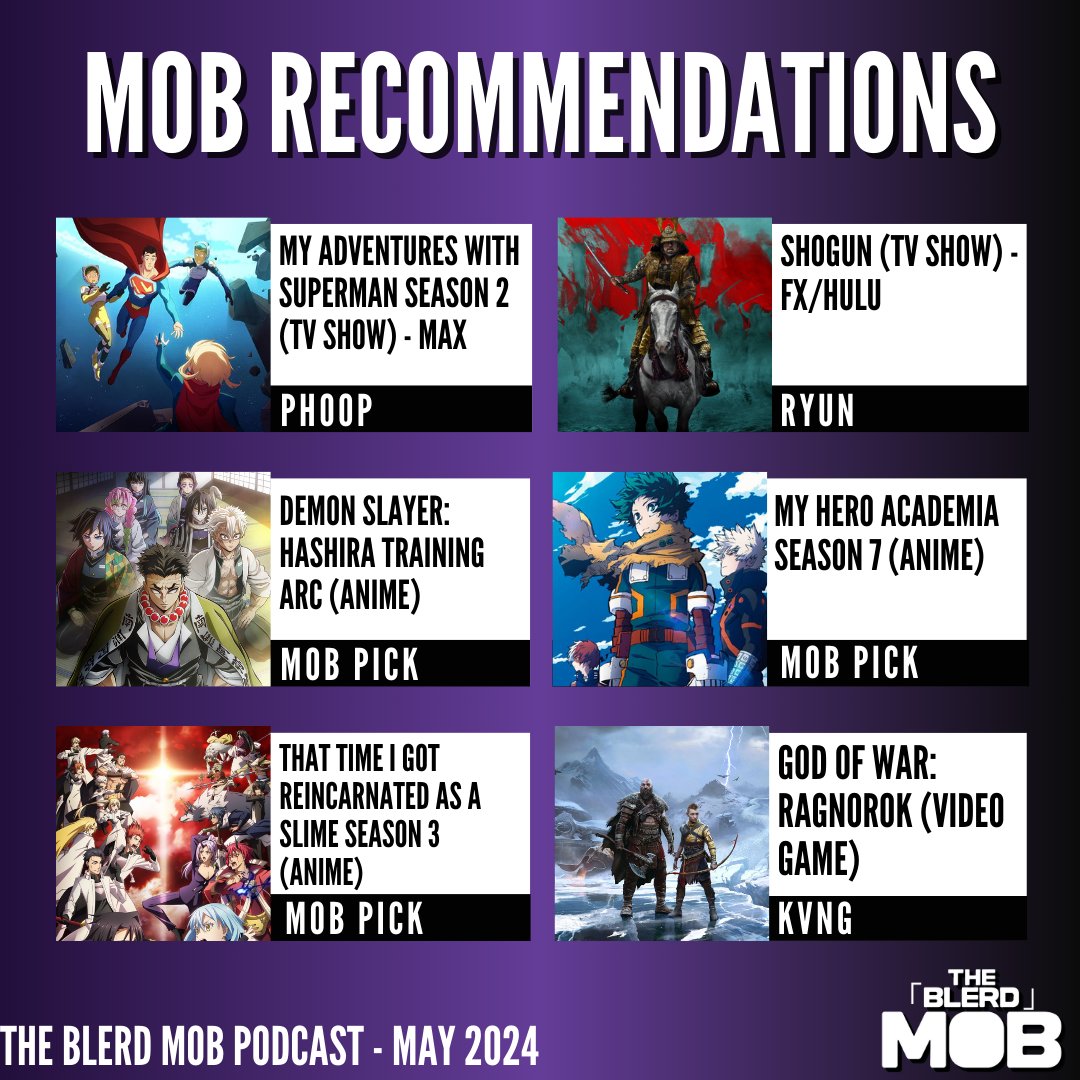 🗣 And that’s a wrap! The Blerd Mob Podcast Mob’s Monthly for May 2024 is here! 🗞

Catch More The Blerd Mob Podcast Content: bit.ly/theblerdmobpod…  

#jointhemobnerds #funny #comic #videogame #film #tv #movie #show #gaming #anime #manga #music #album #blerds #nerds #tech