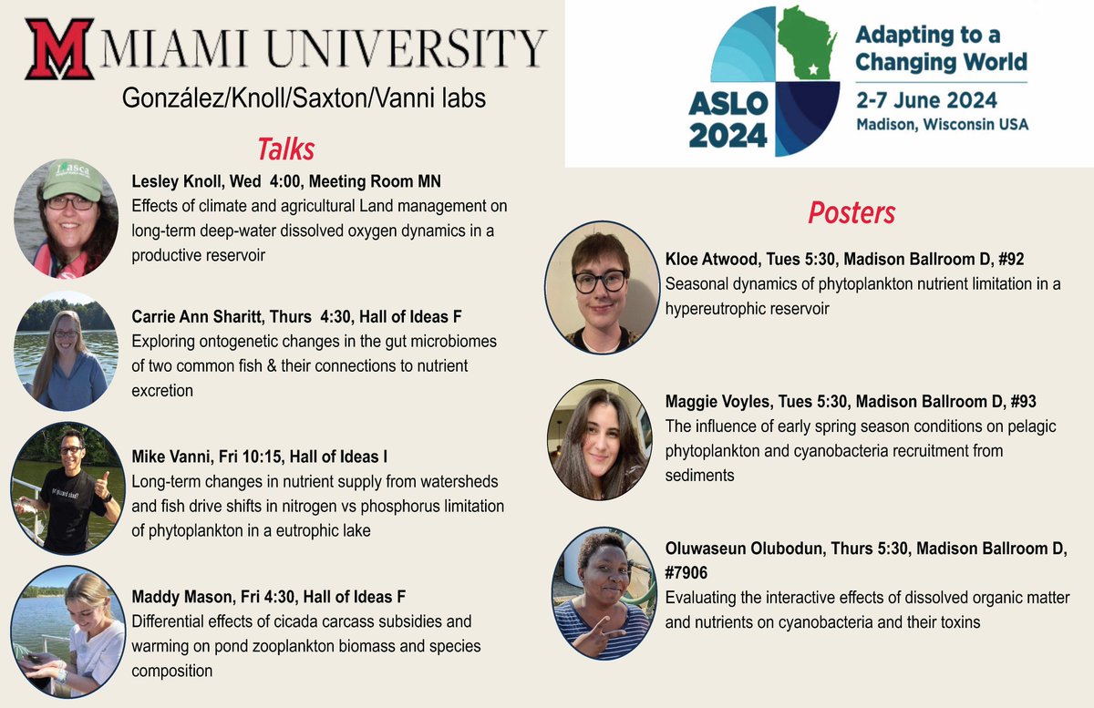 Matthew Saxton (@matthewasaxton) on Twitter photo I'm not at #ASLO24, but my student Oluwaseun and a whole bunch of my Miami aquatic ecology colleagues are! Check out their talks and posters. <a href="/carrie_anns/">Carrie Ann</a> @lesleyknoll <a href="/MJVanni/">Mike Vanni</a> I'm not at #ASLO24, but my student Oluwaseun and a whole bunch of my Miami aquatic ecology colleagues are! Check out their talks and posters. <a href="/carrie_anns/">Carrie Ann</a> @lesleyknoll <a href="/MJVanni/">Mike Vanni</a>