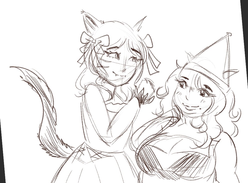KagaKittyCreate's tweet photo. I joined my very first art party in FFXIV!!💖 Drew some of my friends' characters along with a very beautiful large cat man that I could not stop staring at with wonder... I colored One Drawing and became tired so the others are sketches orz 😭#OurBdayArtParty https://t.co/UhhYk9Sbv1