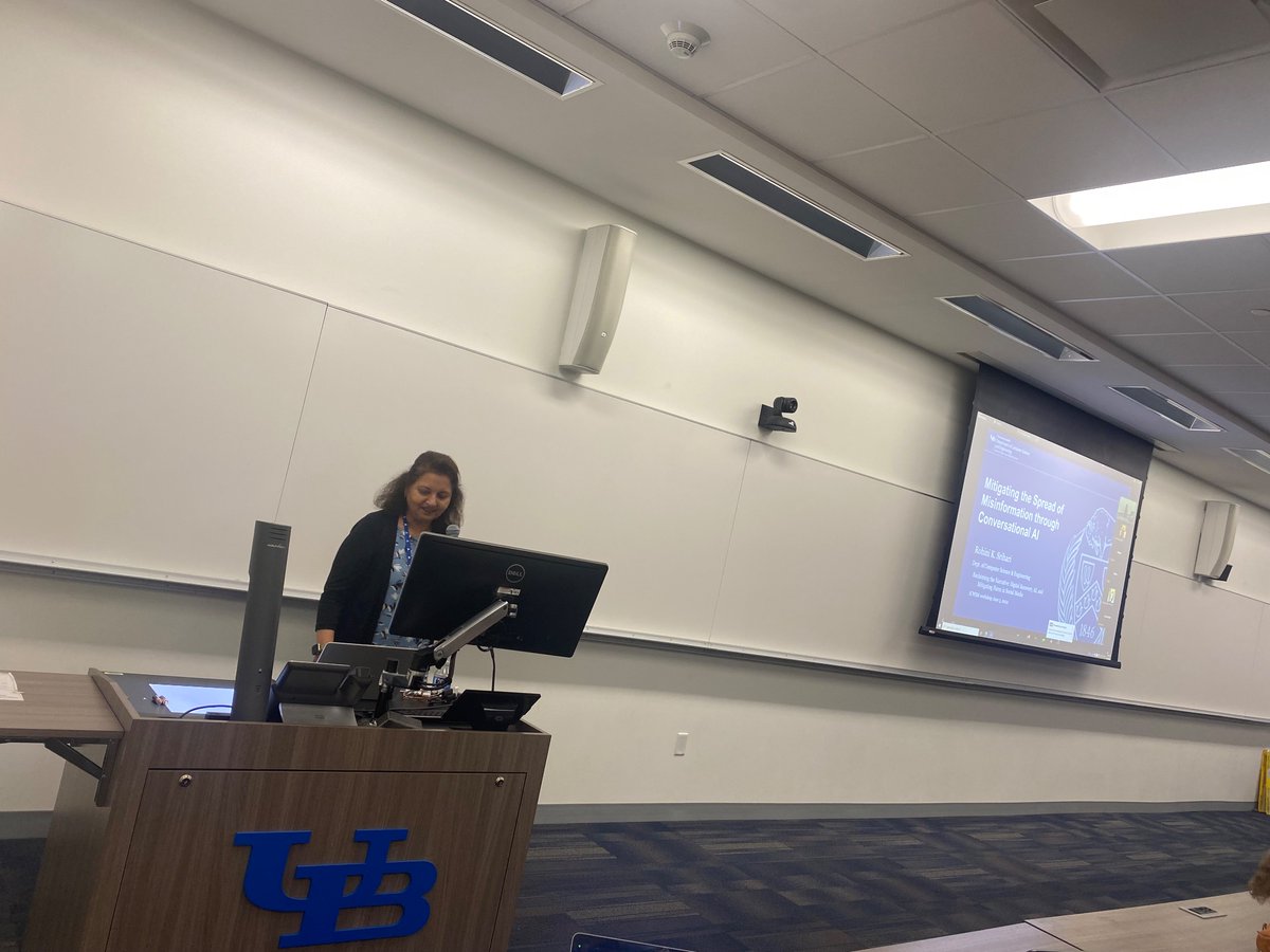 Dr. <a href="/RohiniSrihari/">Rohini K. Srihari</a> is giving a keynote talk on “Mitigating the Spread of Misinformation Through Conversational AI” in our #NARRATE workshop <a href="/icwsm/">ICWSM</a>