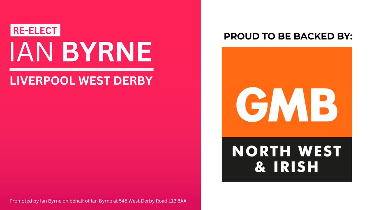 IanByrneMP's tweet photo. I’m delighted to be endorsed by @GMB_union_NWI @GMB_union  as the Labour candidate for Liverpool West Derby. Thank you GMB members for your support. You will always have mine. #GE2024 https://t.co/kwU8qgqLIf