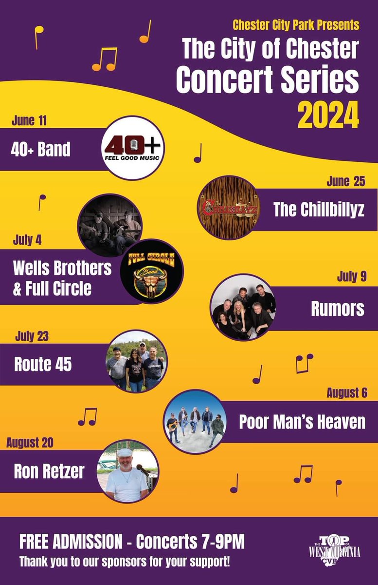 Network_BHFRN's tweet photo. City of Chester 2024 Concert Series! https://t.co/zCAgGjKae9
