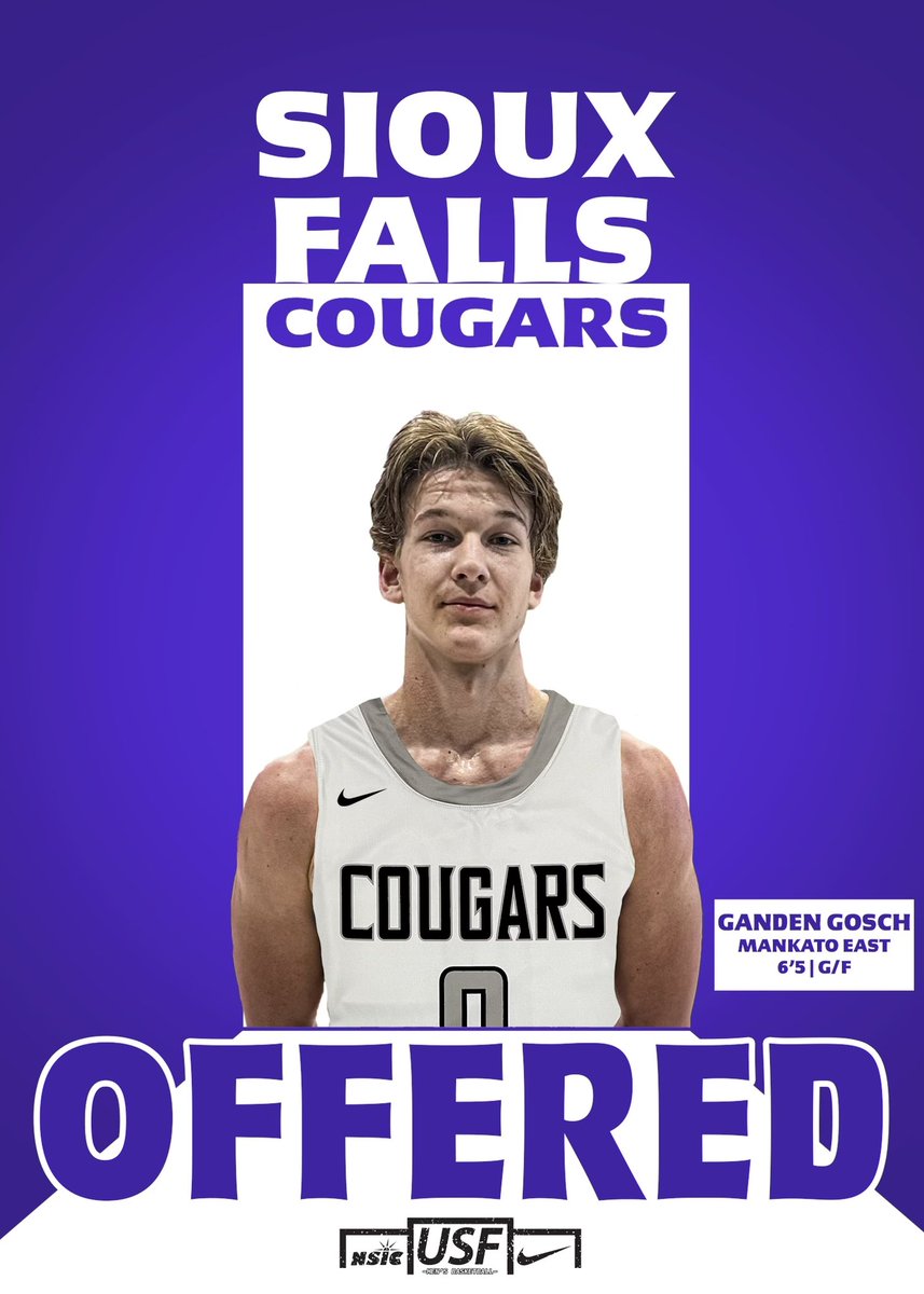 After a great camp and talk with <a href="/CooBasketball/">Chris Johnson</a> &amp; <a href="/CoachGuebsUSF/">Drew Guebert</a> I’m happy to say I received my first offer from <a href="/USFCougarsMBB/">USF Basketball</a>
Thank you Coach Johnson and Coach Guebert for the opportunity!! <a href="/KoryKettner/">MN RISE BASKETBALL</a> <a href="/eastboysbasket/">Mankato East Boys Basketball</a>