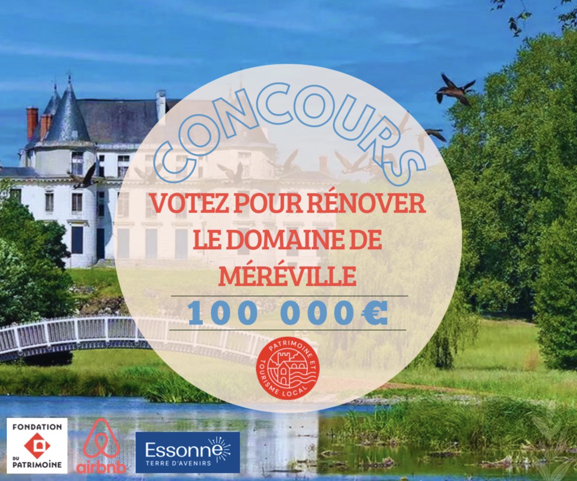 durovray's tweet photo. Soutenez le Domaine de #Méréville en #Essonne au Grand prix du patrimoine &amp; tourisme local @fond_patrimoine x @airbnb_fr !

Un château du 18e siècle dans un jardin exceptionnel parrainé par Catherine Deneuve. 100K€ à gagner : redonnons vie à ce trésor !
📲https://t.co/3jLVSZvh12 https://t.co/R6lxakfcLu