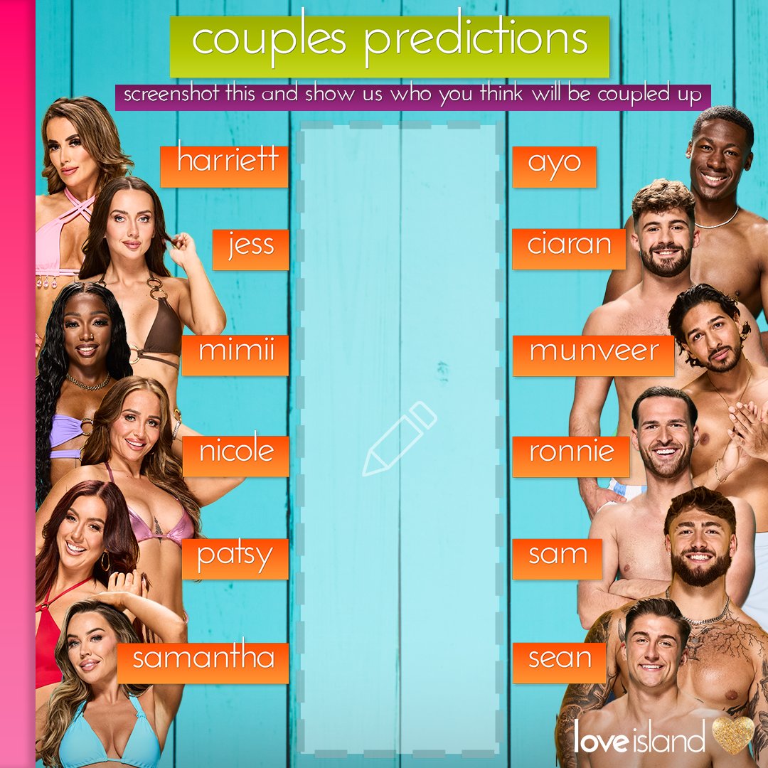 LoveIsland's tweet image. It’s time for you to play Cupid and predict who will couple up tonight 😍 #LoveIsland