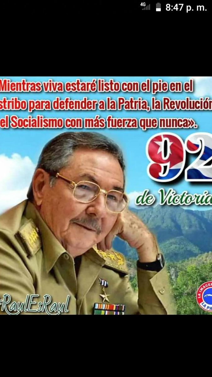 #RaulConElPieEnElEstribo sigue  defendiendo a la Patria la Revolución y el Socialismo y su pueblo lo admira y lo felicita en su cumpleaños 93. #RaulEsRaul.
#CubaVencerá