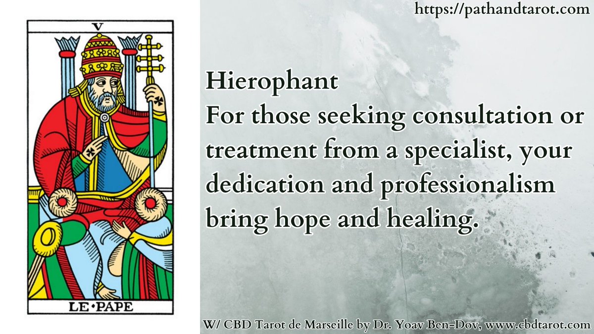 For those seeking consultation or treatment from a specialist, your dedication and professionalism bring hope and healing. #cartomancy #dailytarot #tarotreader #tarotcards #pathandtarot #cbdtarot #tarotdemarseilles