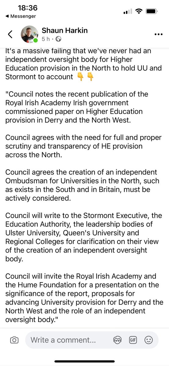 The West is awake and demanding an independent scrutiny body to oversee the North’s university sector. @UlsterUni claim they can police themselves - and that it’s not their fault 83% of NI students are corralled in Belfast. @RIAdawson, and now @dcsdcouncil, say enough is enough!