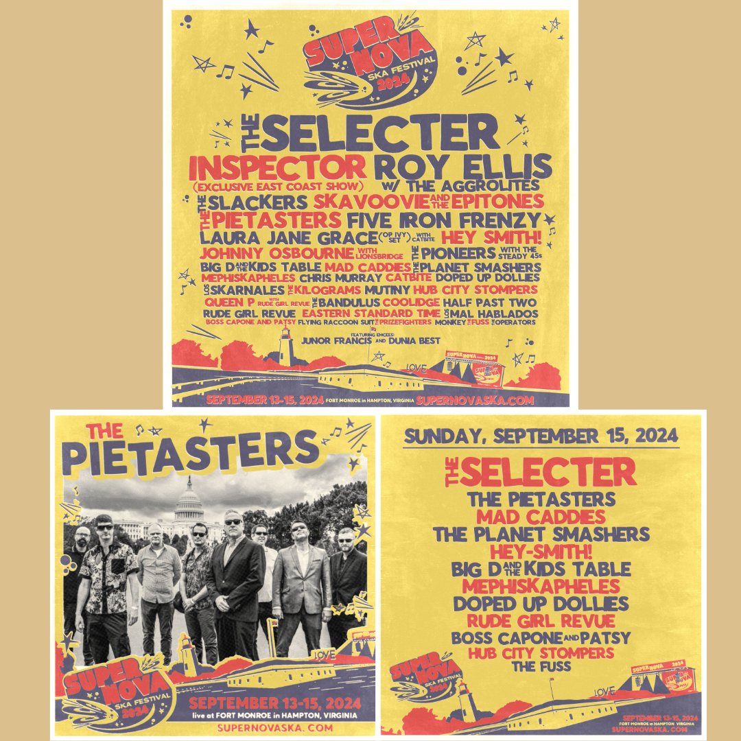 pietasters's tweet image. Got your tickets for @SuperNovaSka yet?  One of the best festivals around bar none.  Thanks Tim & April for bringing us back for the party again!  We play on Sun, Sep 15th.
Tickets:  tixr.com/groups/superno…
#pietasters #supernovaskafestival