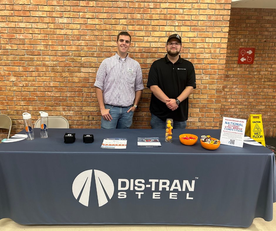 DISTRANSteel's tweet photo. We had a great time last week at the AISC Steel Bridge Competition at Louisiana Tech University. It was a pleasure meeting so many talented and creative individuals. Thank you to everyone who stopped by our table, and congratulations to the winners! 📐🛠️ https://t.co/1rUb4Xq0jH