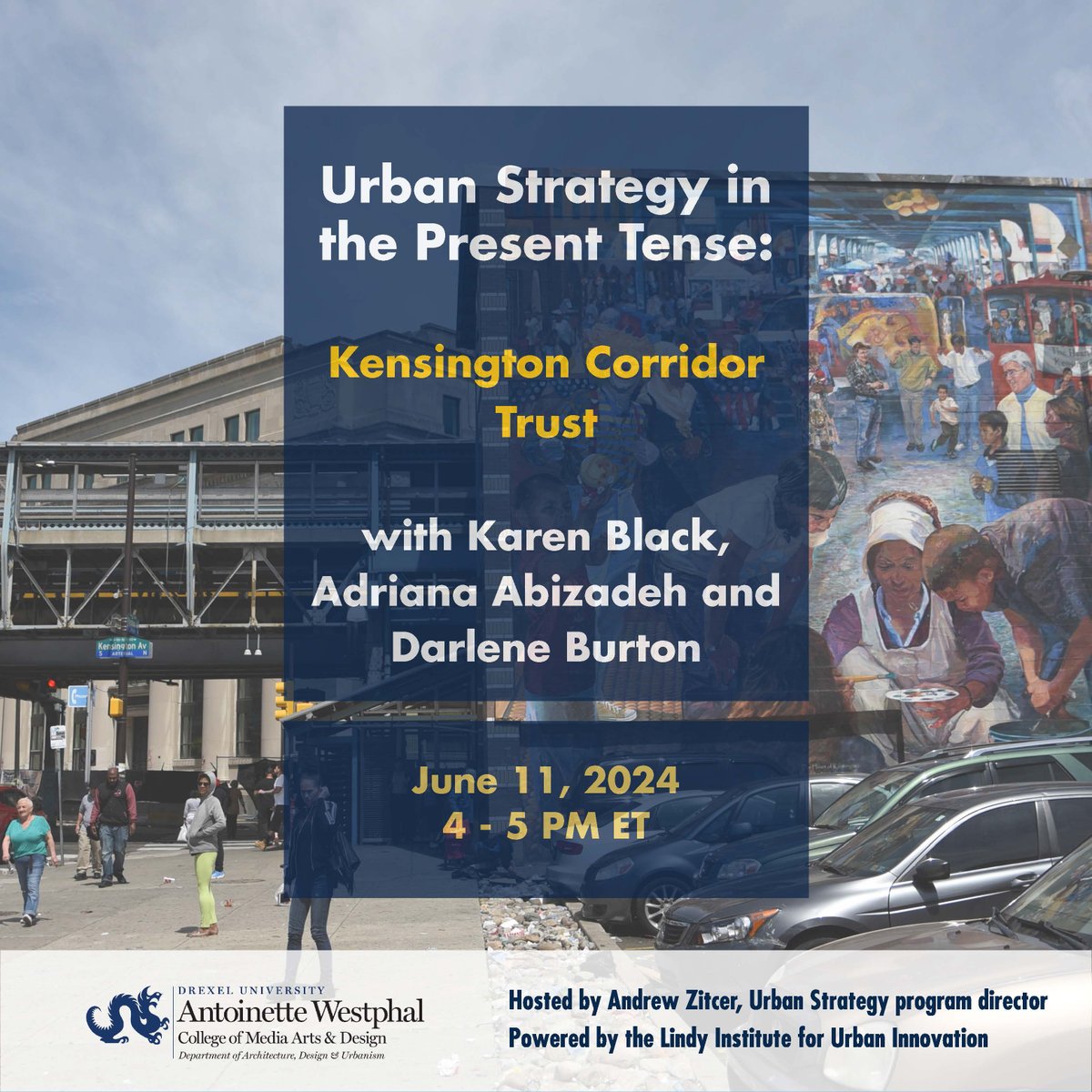 Lindy Institute for Urban Innovation (@lindyinstitute) on Twitter photo Our next episode of "Urban Strategy in the Present Tense" is next week! Join us as we speak about the recent <a href="/DrexelLab/">Drexel Nowak Metro Finance Lab</a> City Case "Kensington Corridor Trust: The First Four Years" with <a href="/KarenBlackMay8/">Karen Black</a>, Adriana Abizadeh, and Darlene Burton.
Register here: drexel.zoom.us/webinar/regist… Our next episode of "Urban Strategy in the Present Tense" is next week! Join us as we speak about the recent <a href="/DrexelLab/">Drexel Nowak Metro Finance Lab</a> City Case "Kensington Corridor Trust: The First Four Years" with <a href="/KarenBlackMay8/">Karen Black</a>, Adriana Abizadeh, and Darlene Burton.
Register here: drexel.zoom.us/webinar/regist…