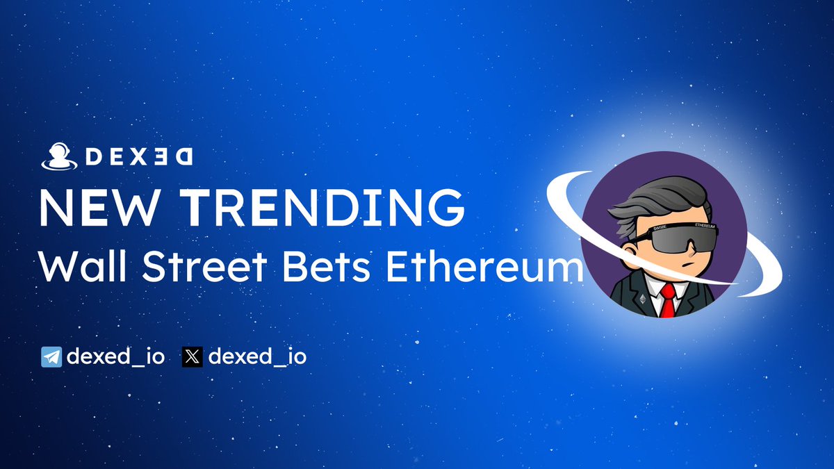 dexed_eth's tweet photo. 🔥 #ETH TREND ALERT
Wall Street Bets Ethereum $WSBE - https://t.co/PZA3XeTfiW #WSBE
📄 CA : 0x5803f16E2bb96DA5FE3F82c15eA39238C0B7C60D
📈 Chart : https://t.co/g1kRgDzsdQ
🚨 $DEXED Launching soon : https://t.co/CJYmzvZ8Td https://t.co/ksgaSH48zb