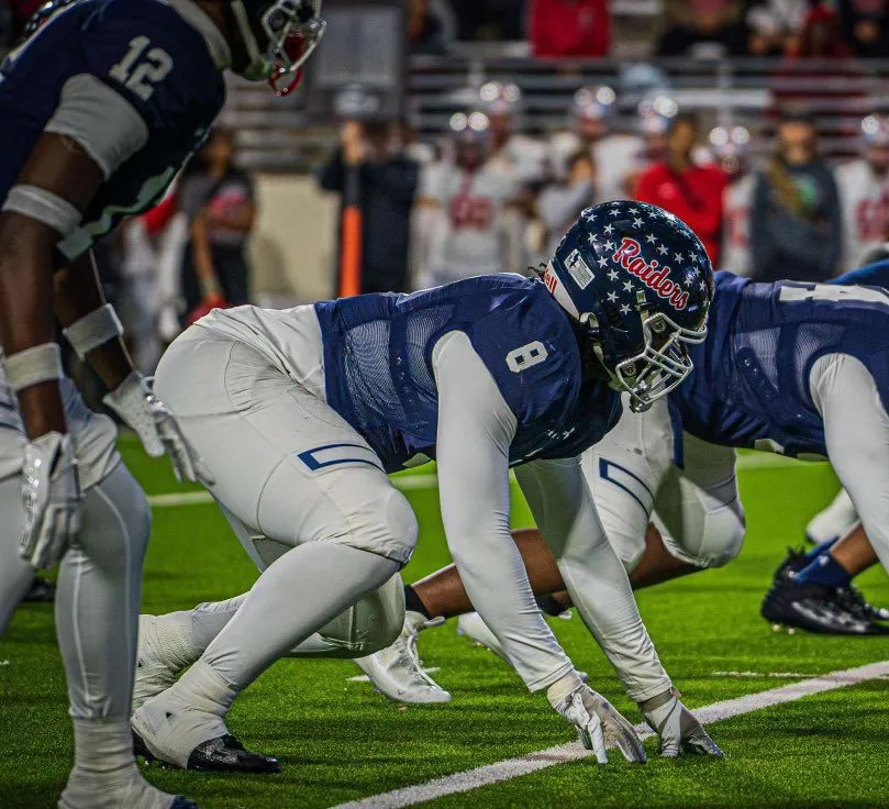 jakelemming's tweet photo. Denton Ryan has a sleeper in 2026 Errol West (6' 240). Projects as an edge at the next level. Has an explosive get-off, can dip around the edge &amp; is a finisher behind the LOS. 2023 Stats: 32 TFLS &amp; 12 Sacks.

Holds 2 BS offers: Texas St &amp; North Texas

@ErrolWest6 │ @RyanRaiderFB https://t.co/YF1b0CrQP7