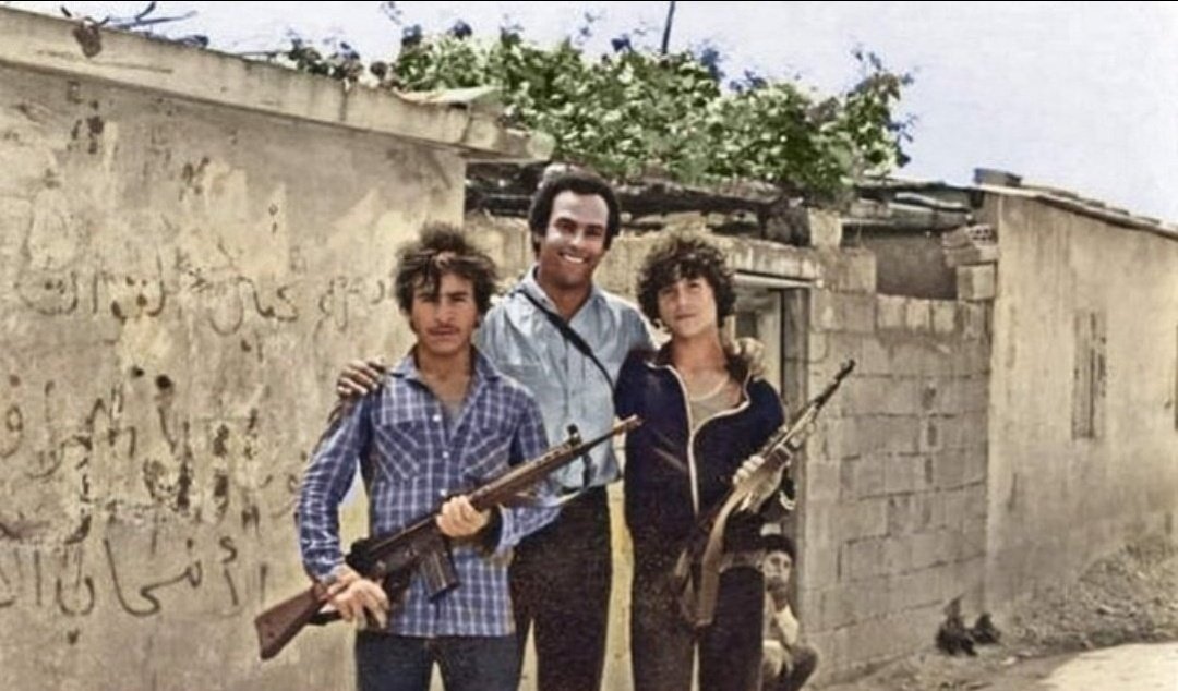 Huey P. Newton co-founder of the Black Panther Party with Palestinian resistance fighters outside a refugee camp in Lebanon, 1980.

The first official BPP statement on Palestine in 1970 proclaimed: "We support the Palestinians just struggle for liberation one-hundred percent."