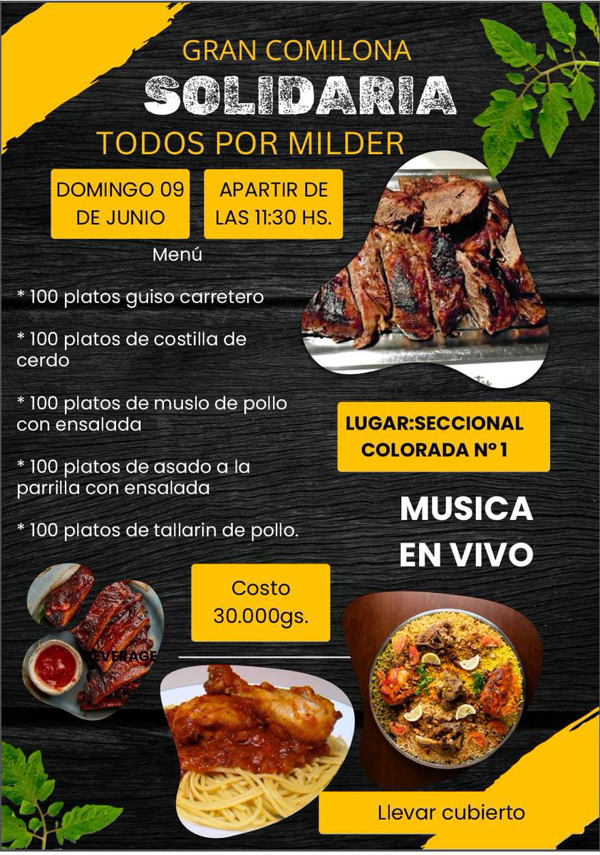 atadoATD's tweet photo. Porque un amigo nunca está solo.
Hacemos extensiva la invitación a la gran comilona a llevarse a cabo este domingo en la seccional colorada número 1 a beneficio de un gran amigo y olimpista, integrante de nuestra peña,  Milder Landaira 
#TODOSXMILDER https://t.co/nJY7VqNuV4