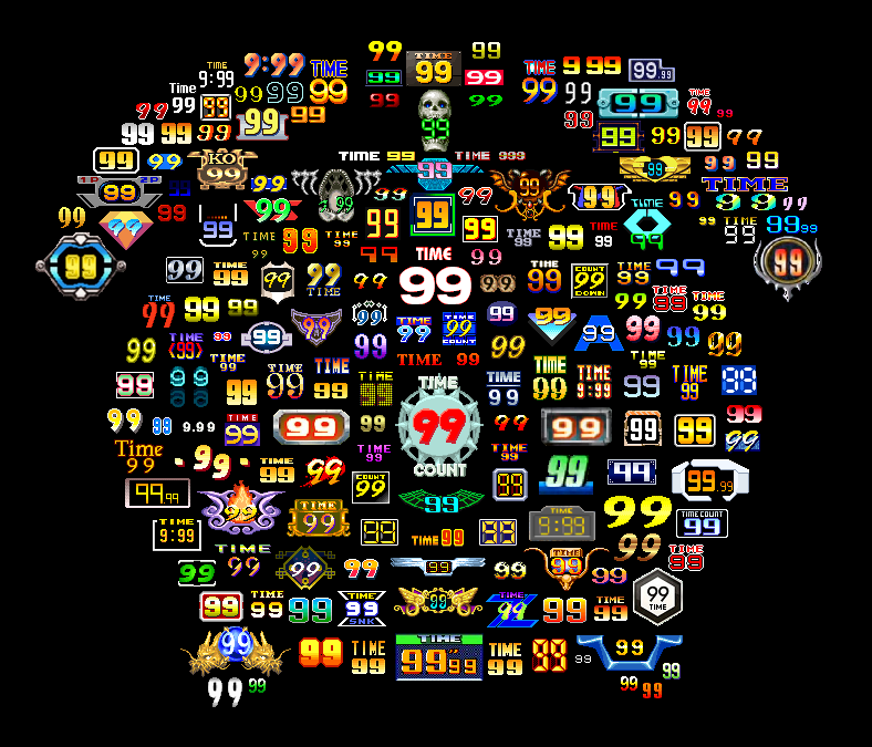 GohBilly1's tweet photo. I compiled over 180 fighting game timers into the shape of an alarm clock. https://t.co/1Y2jbKpk7i