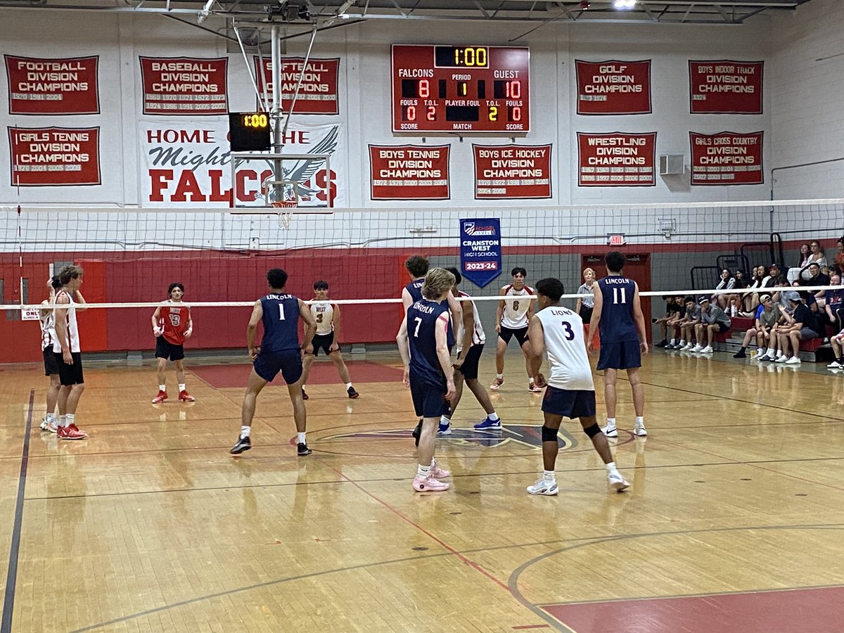 LHSRI_Athletics's tweet photo. Lions drop the first set 25-23, come back to win 25-17 in the second.  Headed to the third, 1-1. Let’s Go Lions! @LHSRI https://t.co/eM3gYXaLuU