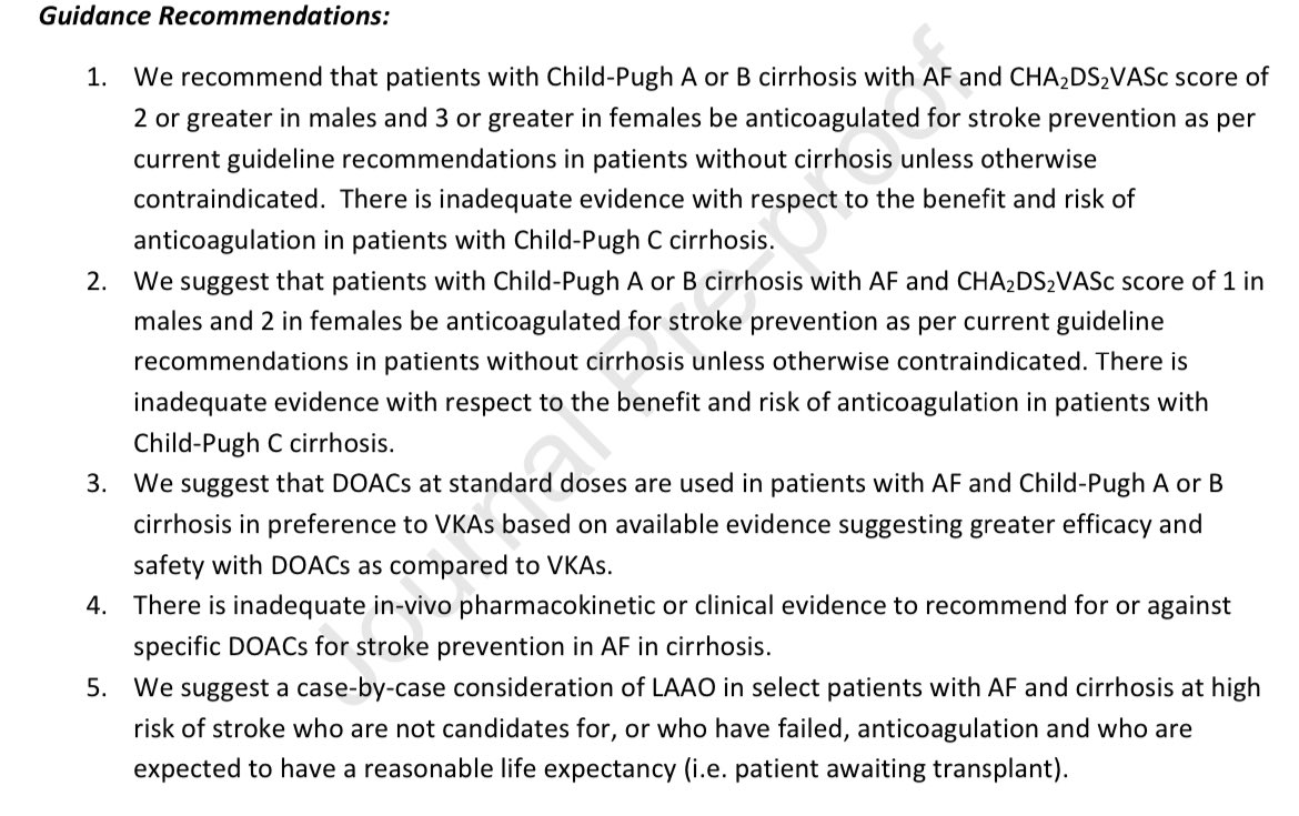 Would you like some expert recommendations for anticoagulation in atrial fibrillation and DVT/PE when it happens in #cirrhosis?

Yes?

Here you go

doi.org/10.1016/j.jtha…

#livertwitter