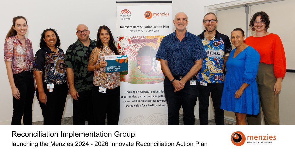 Last week was the launch of our Reconciliation Action Plan (RAP). We are so proud to have our Reconciliation Implementation Group to help champion and deliver Menzies 2024-2026 Innovate RAP. #NationalReconciliationWeek 📷Charlie Bliss Creative