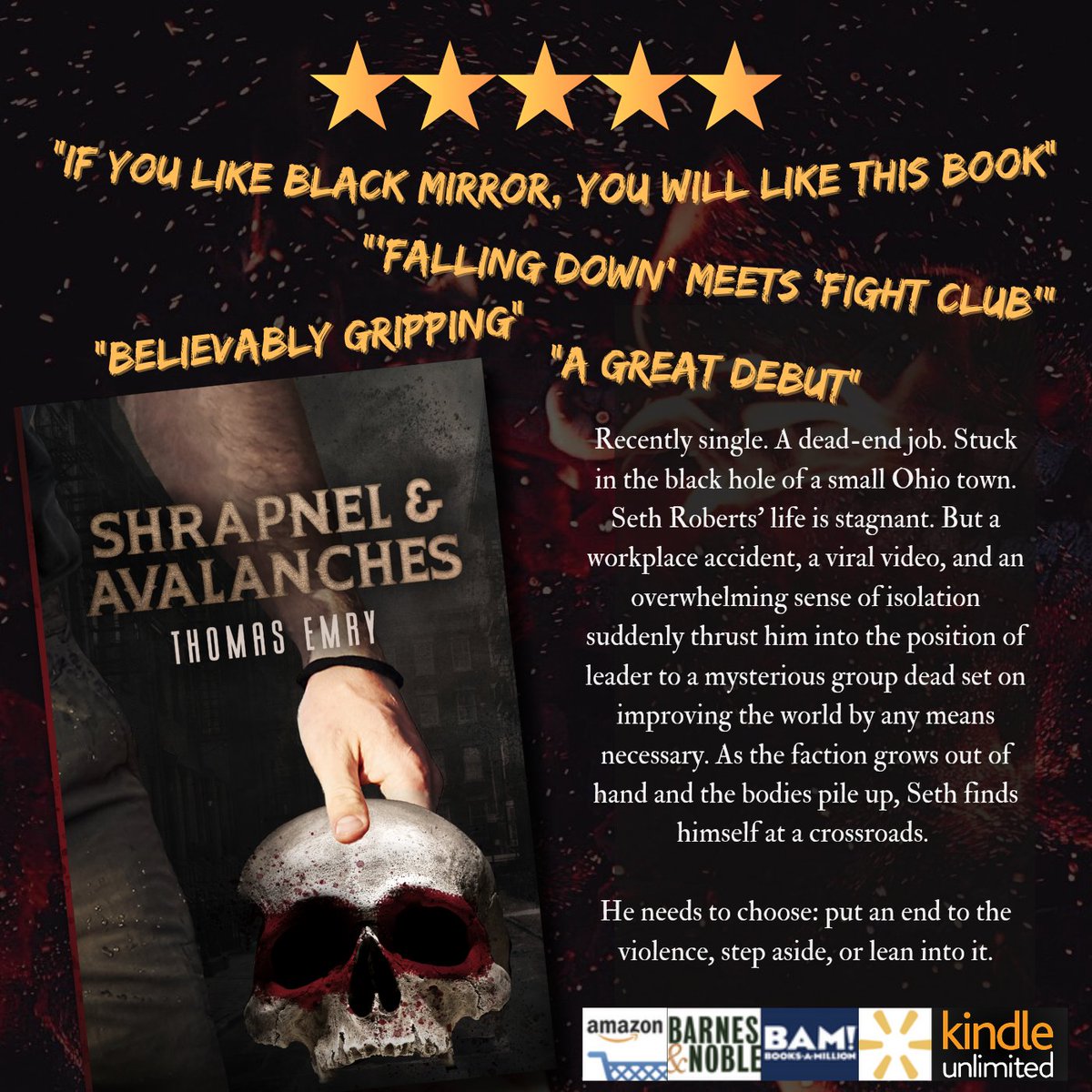 tomemart's tweet photo. #indieauthors #authorscommunity #writerscommunity #shrapnelandavalanches

Shrapnel and Avalanches, the slow-burn thriller about finding out how easy it is to start a cult in the social media age, is currently only .99 for the ebook on Amazon https://t.co/UU49eK0I9X