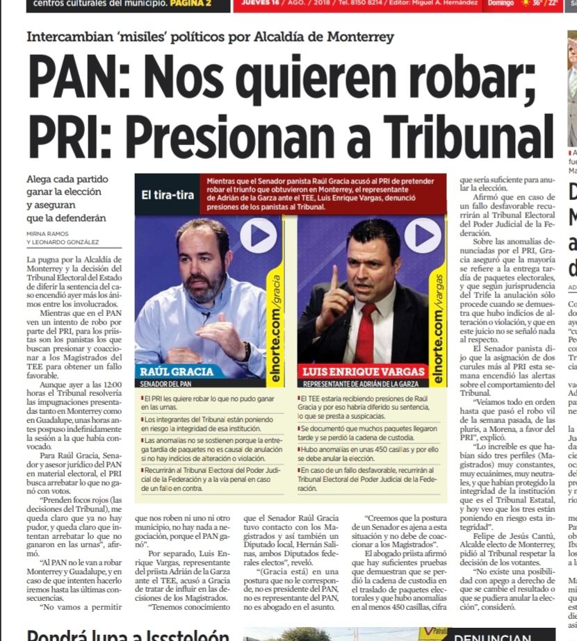 dreyesmty's tweet photo. "Ladrones", "Nos quieren robar", decían los panistas sobre el priista @AdrianDeLaGarza hace apenas seis años, cuando en la mesa les quitó la Alcaldía de Monterrey.

Ayer le dieron más votos que el mismísimo PRI para que regrese.

#política https://t.co/tcU4kpo5Fj