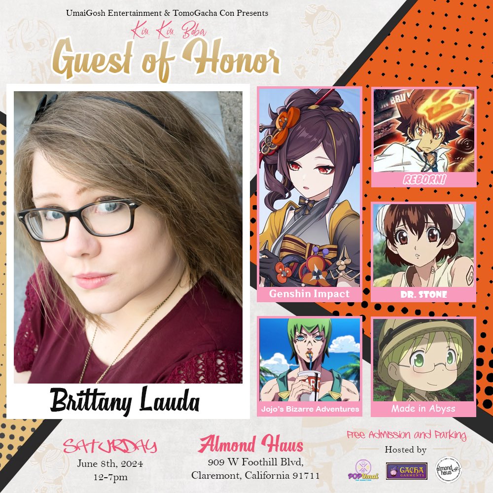 BrittanyLaudaVO's tweet photo. This Saturday!!! I’ll be doing this ✨free✨ event in the LA-area! I’ll have my new Chiori prints, my new Tsuna print, and a ton of others :3 come say hi! Link in following tweet for ticket sign ups ❤️ https://t.co/7It2COBvoF