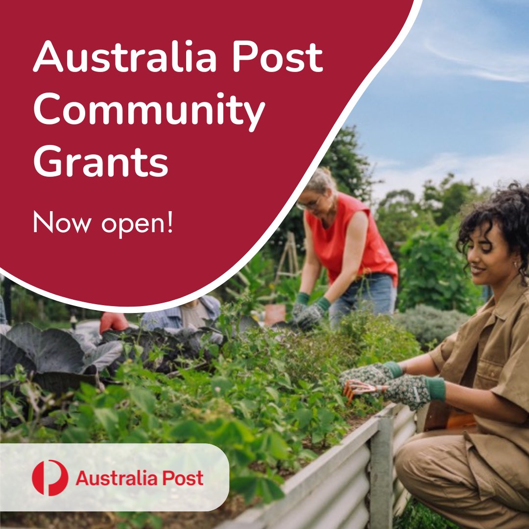 Australia Post Community Grants for mental health &amp; wellbeing are now open! The $10k grant supports community-led, local projects that connect individuals &amp; communities to improve mental health &amp; wellbeing. Closes 1 July. All the details can be found at hubs.ly/Q02znzq20