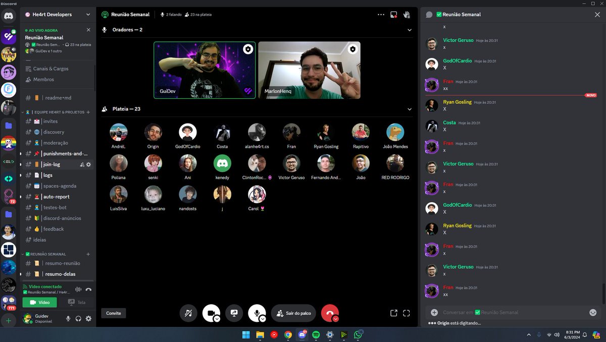 🚨#17 Reunião da He4rt Iniciada!  

📷Use esse post como seu diário de presença nas reuniões e comente algo para marcar sua presença! 📷

👇