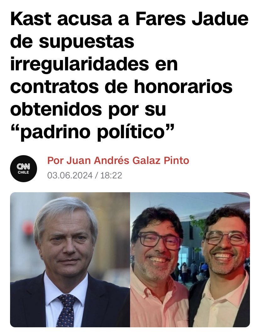 Le sugiero a <a href="/joseantoniokast/">José Antonio Kast Rist 🖐️🇨🇱</a> que si quiere llegar a La Moneda, sea un poco más serio y, al mismo tiempo, le explique a Chile quién le financia sus viajes y campañas, porque de trabajo poco se sabe. Seguro sus declaraciones destempladas son porque cada día baja en las encuestas!