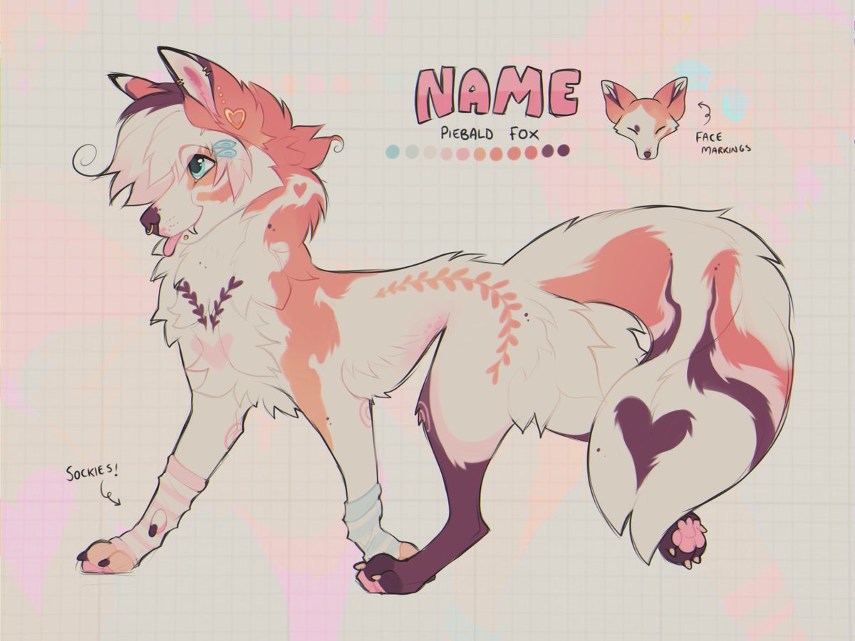 Coyhund's tweet photo. Dainty lil piebald fox design UFS! They prolly like strawberry milk....

Deetz in replies! Interactionz are so so appreciated! https://t.co/8d0qS5USin