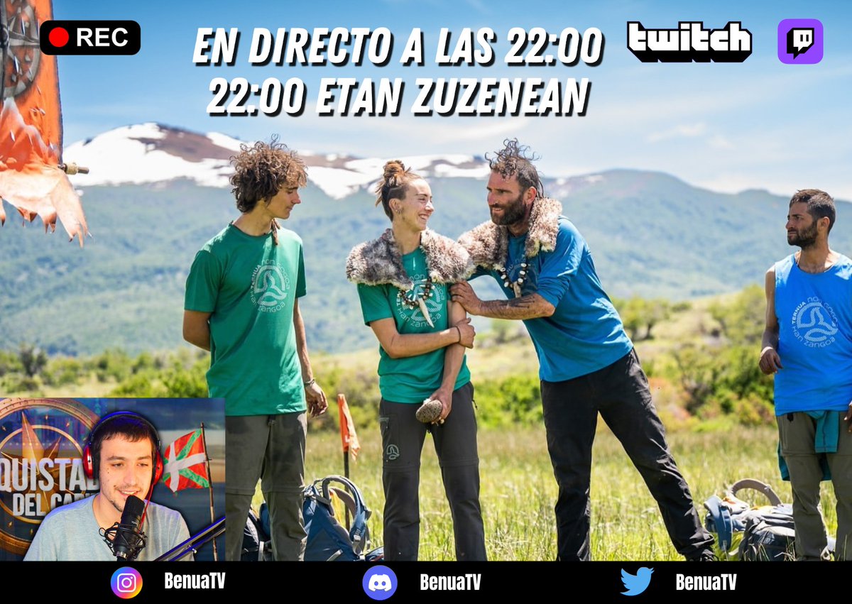 benuatv's tweet photo. 🔴¡¡YA QUEDA POCO!! A las 22:00 vente al directo de #twitchtv para comentar el #Conquis20ETB!  ¡¡¡EPISODIO 20!!! Me pido caballito blanco
@elconquis_etb #elconquis20ETB https://t.co/gXbmFwSgL1 https://t.co/wbTzevmPrk