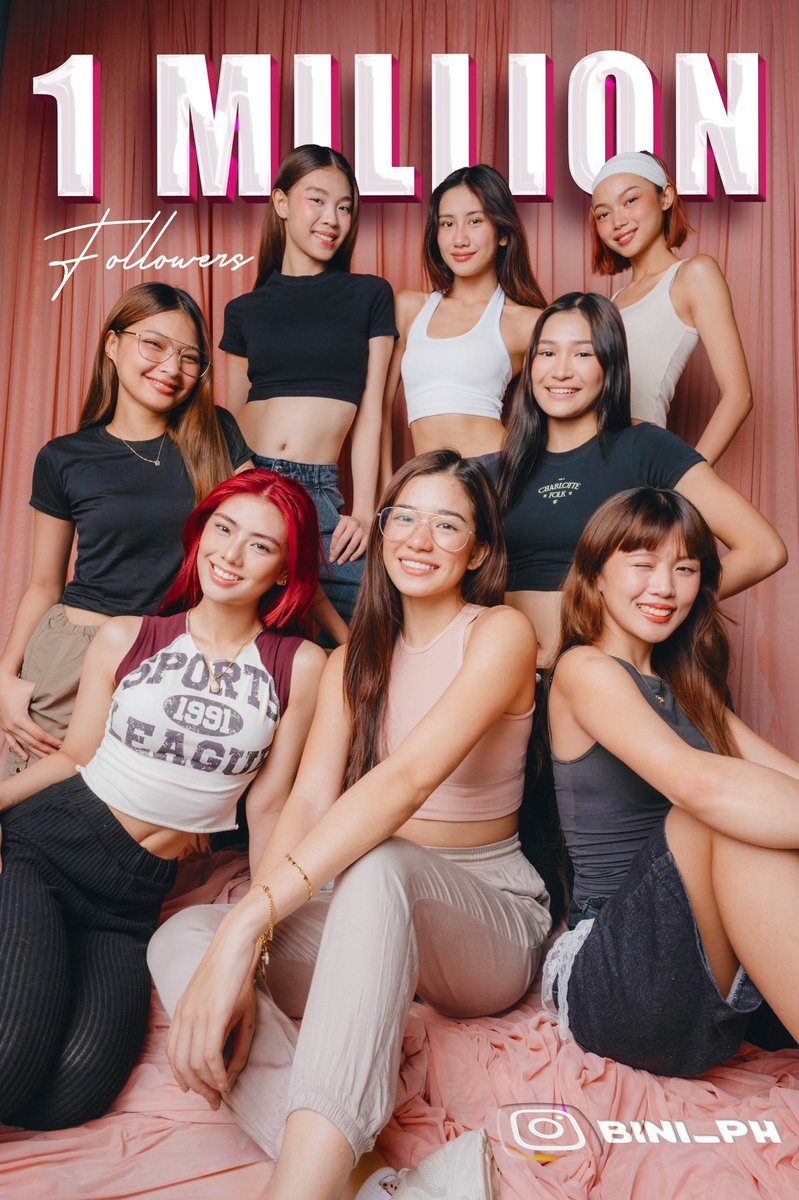 #BINI : Very forda gram ang smile ng BINI coz forda 1 MILLION narin ang followers natin on Instagram! Eyyy! 🤙🏻🤙🏻

Shoutout to our amazing Insta fam for helping us hit this new milestone!🥹 Let's keep the likes coming and the good times rolling! ✨