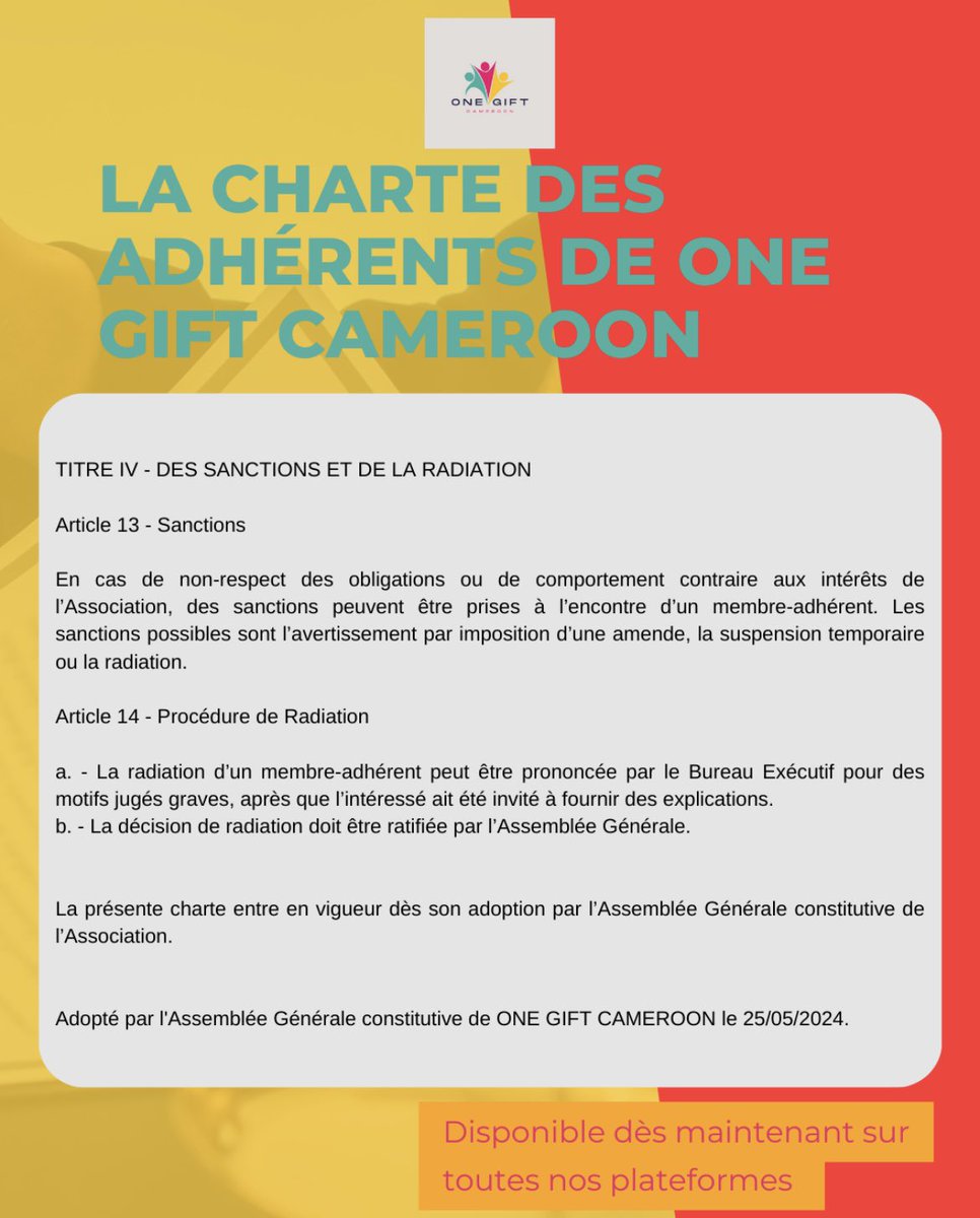 onegiftcmr's tweet photo. N’hésitez pas à nous rejoindre ( en souscrivant en tant que membres adhérents) ! Nous comptons sur vous pour un impact plus important au profit des couches vulnérables! 

One Gift Cameroon. https://t.co/UGcs4Nvvs4