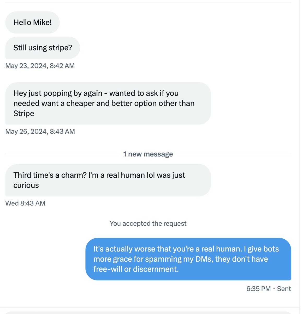 I respect the hustle I guess